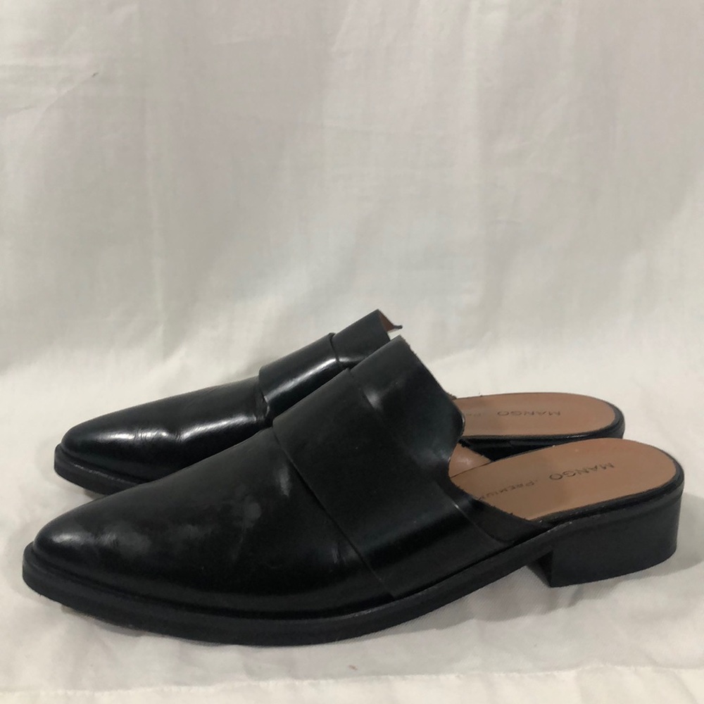 MANGO leather mules